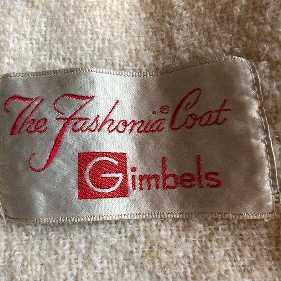 Vintage Gimbels Fashonia Boucle Long Car Coat M/L - Picture 7 of 9